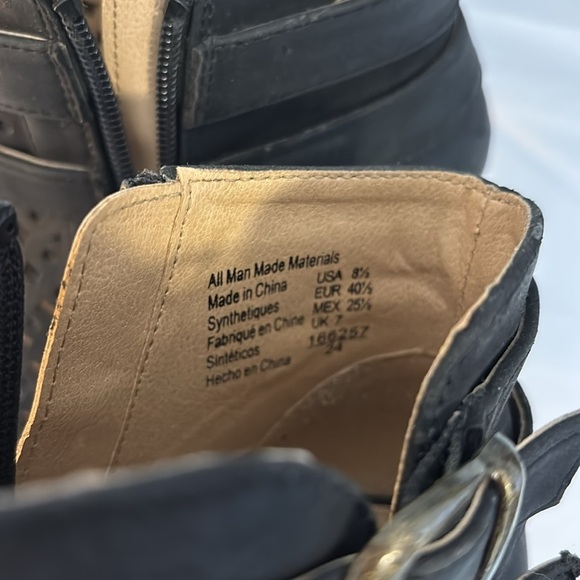 Brash Peep Toe Laser Cut Side Zip Ankle Heeled Boot Bootie Women Size 8.5 Black - Picture 10 of 11